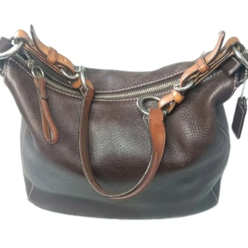 Coach Chelsea Leather Shoulder Bag 8E98 Brown Hobo Y2K